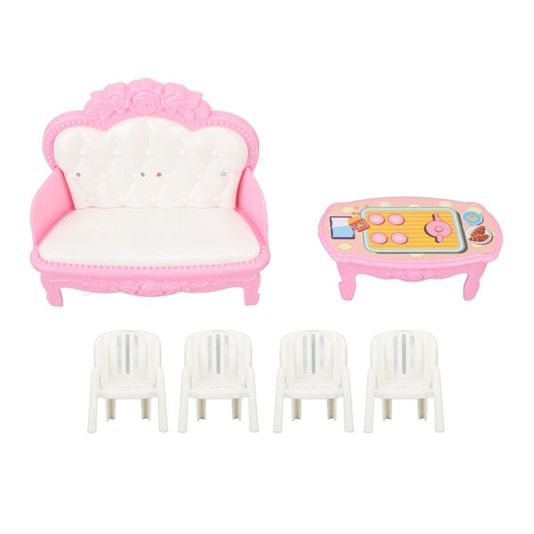 1/16 scale dollhouse living room furniture miniature sofa coffee table with Carousel 8
