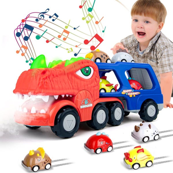 Dinosaur Truck Toys 9 in 1 Dinosaur Trucks 8 Pull Carousel 2