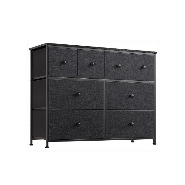 Chest of 8 Drawers Black Bedroom Dresser Storage Organizer Unit Fabric Carousel 9