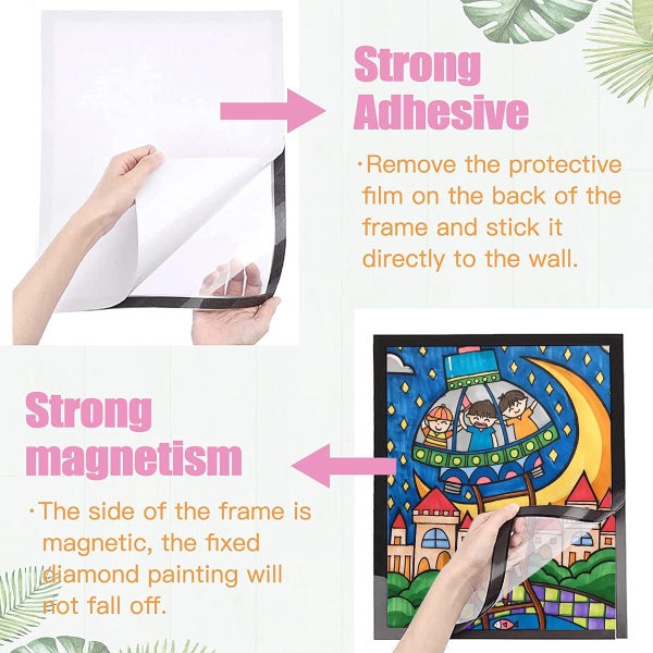 Magnetic Kids Art Frame Children Artwork Display Picture Frame Carousel 8