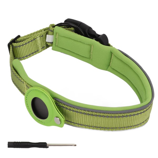 dog collar reflective pet collar pet location tracking collar Dog Collar Green Carousel 1