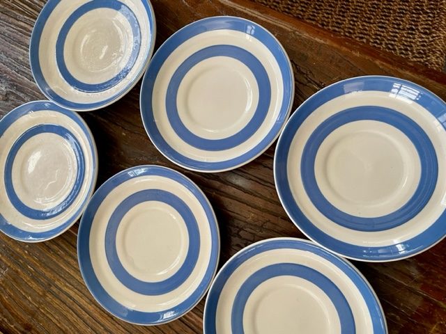 6 x T G Green Blue & White Saucers Carousel 1