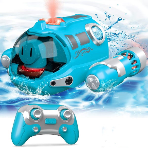 2.4GHz Remote Control Spray Gasboat Toys for Pools and Lakes with Light Double Carousel 1