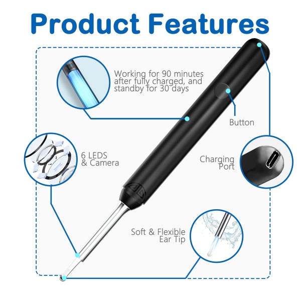 Ear Wax Removal Tool Kit with Camera Ear Wax Cleaner with Light Carousel 2