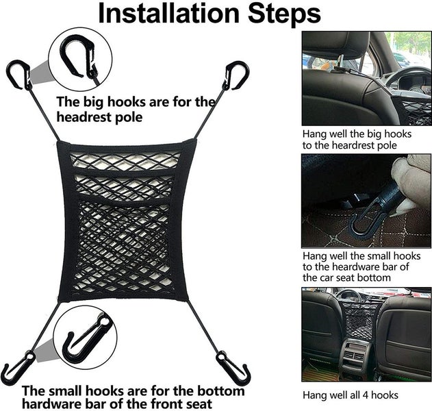 Dog Car Barrier 3 Layer,Backseat Barrier for Dogs,Purse Holder for Car Carousel 8