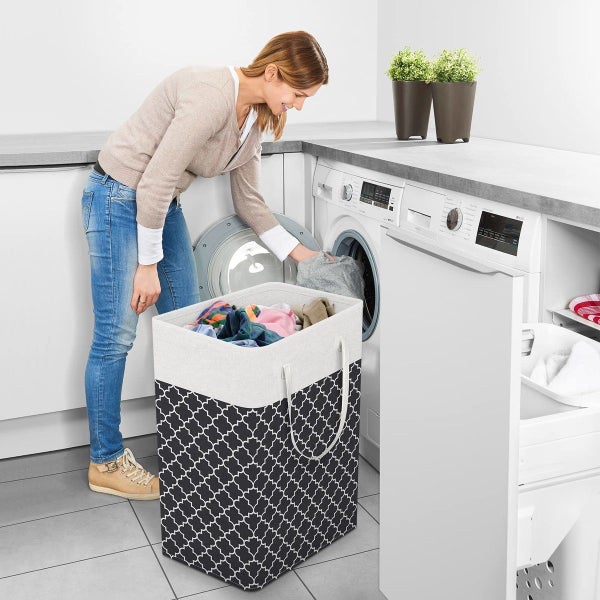 Laundry Basket Hamper Large Collapsible with Carry Handles Clothes Hampers 75L Carousel 11