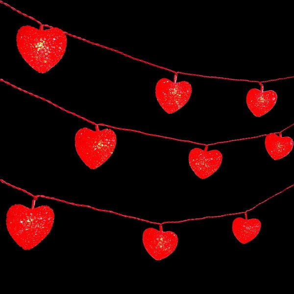 3M 20 LED Heart String Lights Valentines Day Heart Plastic Light Set Battery Carousel 2