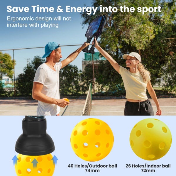 Pickleball Ball Retriever,Silicone Pickleball Picker Upper Pickball Grabber,Easy Carousel 9