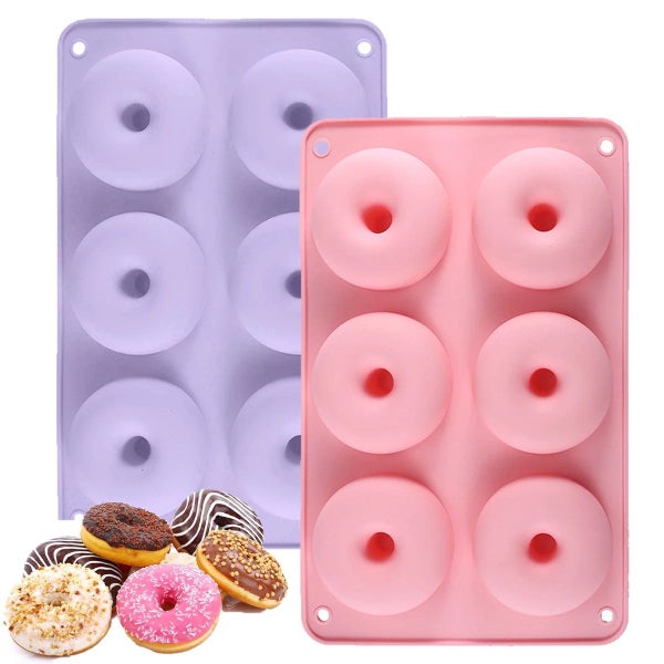 2PCS Silicone Donut Mold Non-Stick Cake Pan Baking Mould Carousel 1