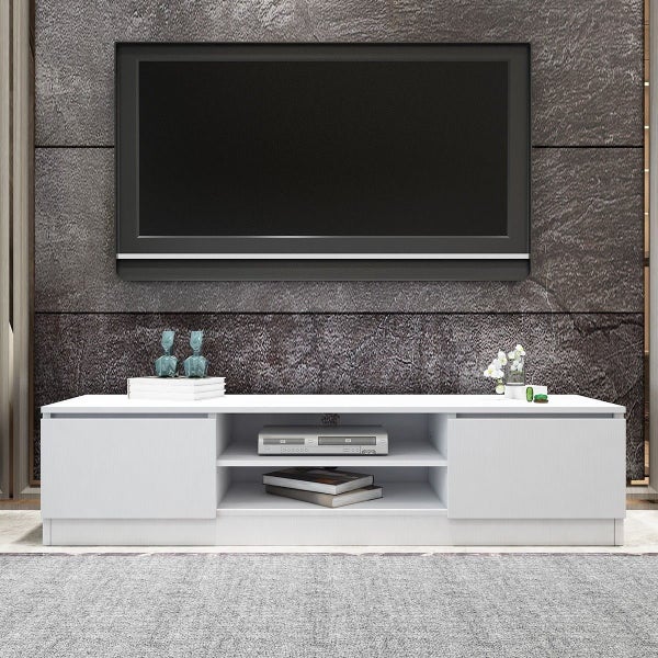 TV Stand Wooden 2 Doors White 160cm Carousel 2