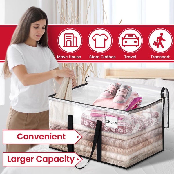 Oversized Moving Bags with Reinforced Handles, Heavy-Duty Storage Tote 2-Pack Carousel 2