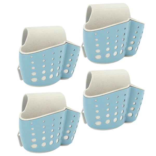 sink drain holder sponge organizer 4Pcs Sink Sponge Holder PP 2 Layer Adjustable Carousel 2