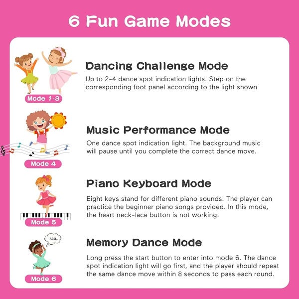 Dance Mat Toys with LED Lights for Girls 3-12 Years Old Carousel 6