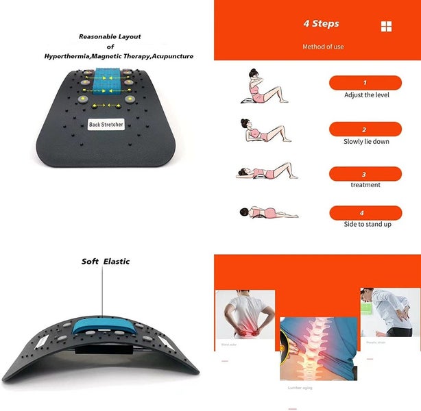 Back Stretcher Lower Pain Relief Relax for Neck Lumbar (Black) Carousel 2