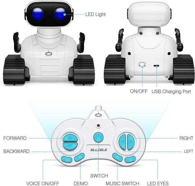 Robot Toys Rechargeable RC Robot for Children Age 3 Years and Up - White Carousel 2