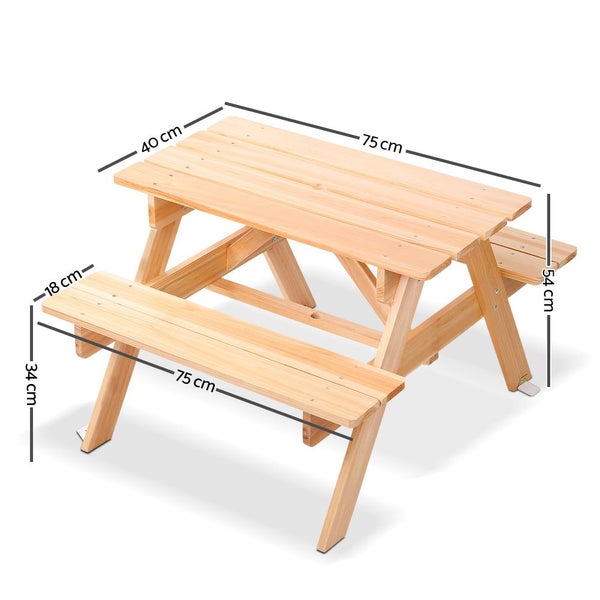 Keezi Kids Outdoor Table And Chairs Picnic Bench Set Children Kids Play Table & Carousel 2