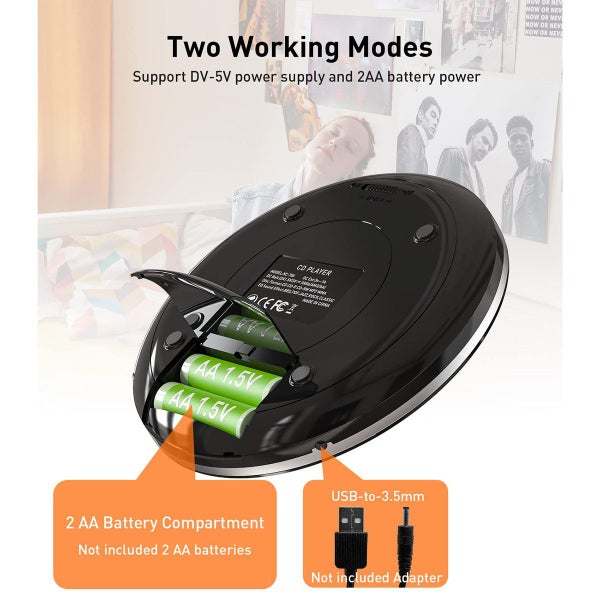 Portable CD Player Walkman with Headphones Carousel 10