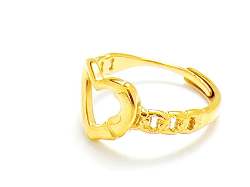 Open Heart Titanium Ring in Gold Finish Carousel 2