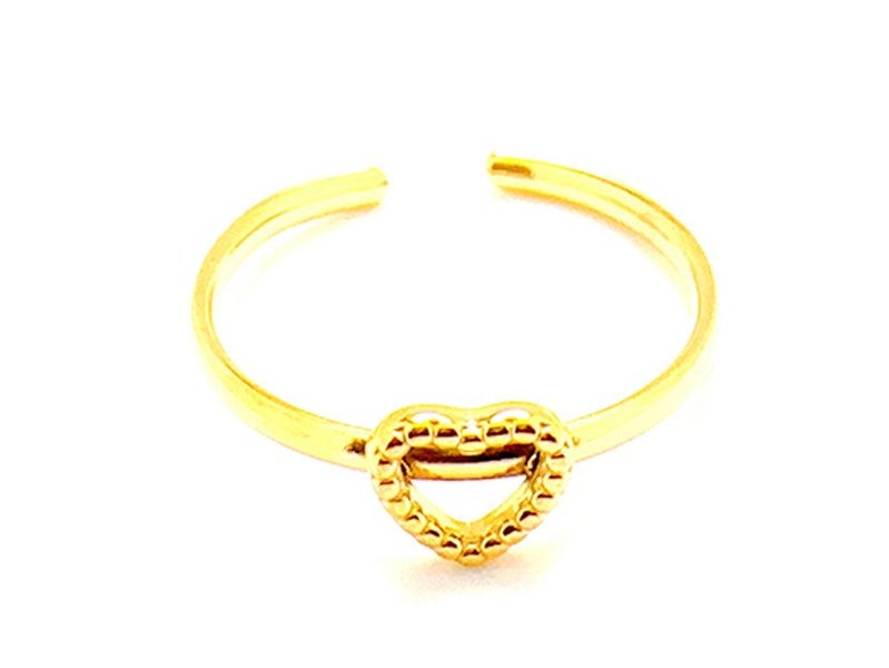 Heart-Shaped Gold-Plated Titanium Open Ring Carousel 1
