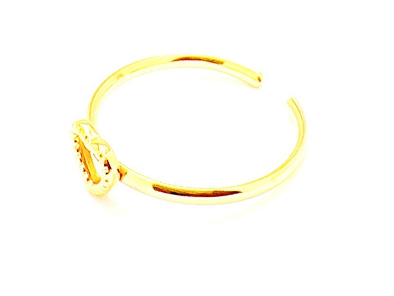 Heart-Shaped Gold-Plated Titanium Open Ring Carousel 3