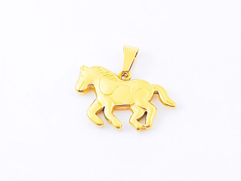 Gold-Plated Titanium Horse Pendant Carousel 1