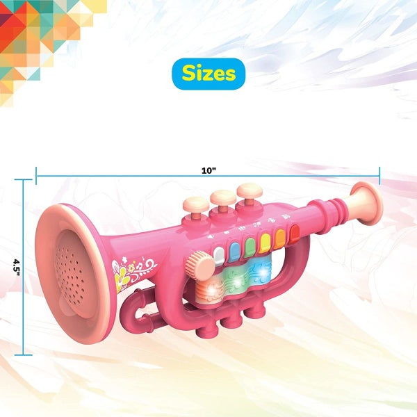 Trumpet Toy Educational Kids Musical Instruments for Music Practice Pink Carousel 2