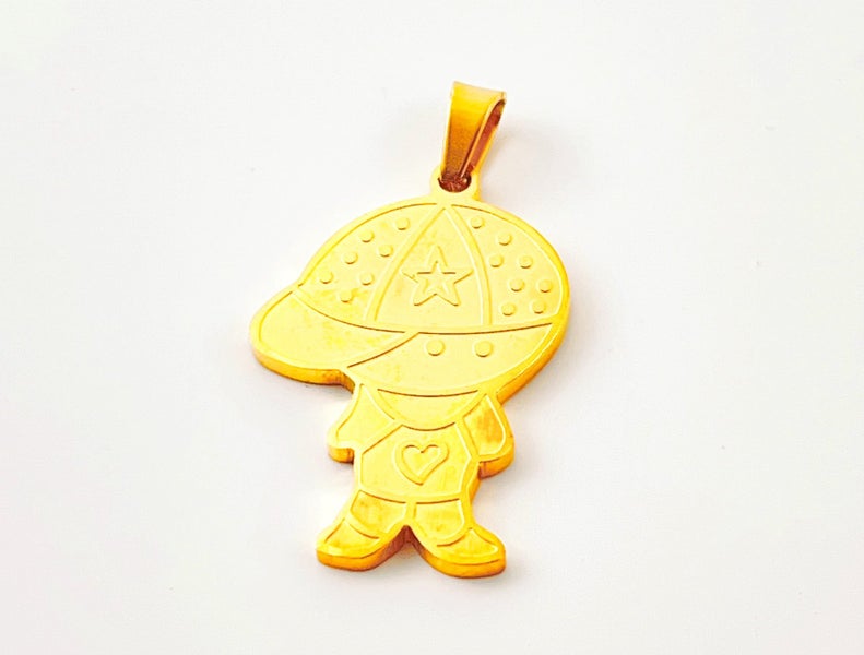 Titanium Gold-Coated Boy Pendant Carousel 1