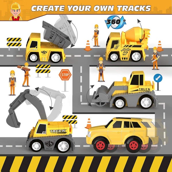 Construction Car Parts and Flexible Play Set to Create an Engineering for Kids Carousel 8