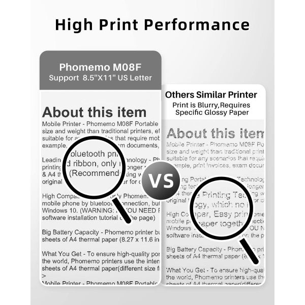 Portable Printer Wireless for Travel M08F Bluetooth Mobile Portable Printer Carousel 15