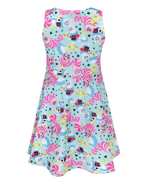 Disney Alice in Wonderland Blue Short Sleeve Skater Dress (Girls) Carousel 2