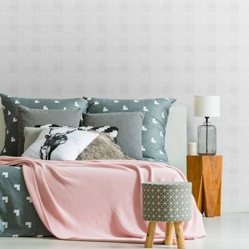 Wallpaper. Highland Tweed - Silver. 2 roll bundle Carousel 5
