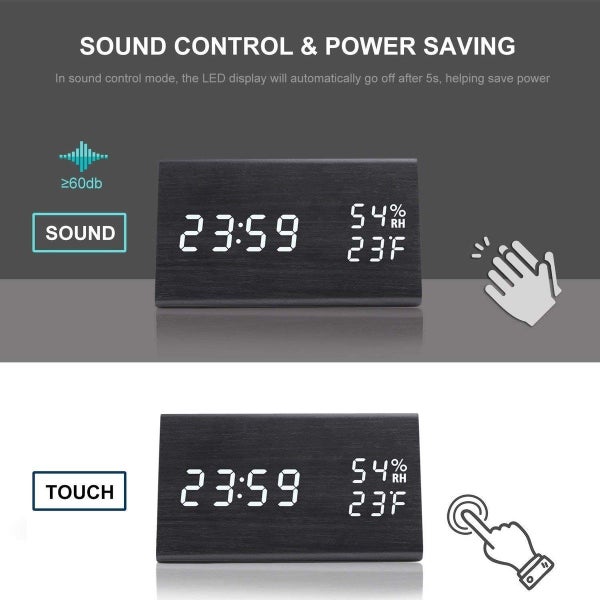 Digital Alarm Clock With Electronic Led Display Carousel 7