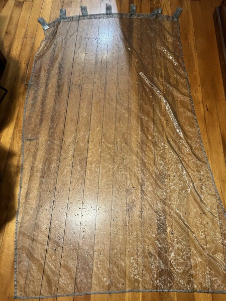 Silver pair of net curtain. Not used Carousel 2