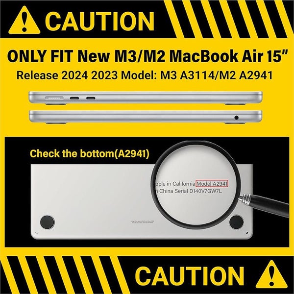 Macbook Air 15 Shockproof Hard Case 2023 A2941/2024 A3114 Sparkly Black Carousel 2