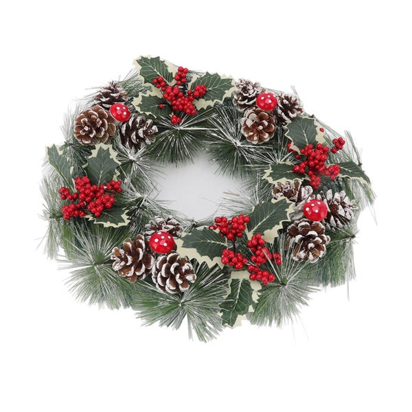 christmas wreath Christmas Garland Vivid Lifelike Pine Needles Christmas Carousel 1