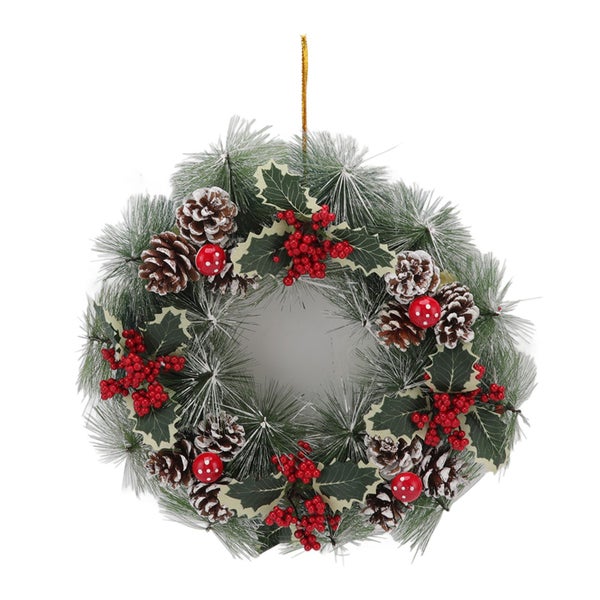 christmas wreath Christmas Garland Vivid Lifelike Pine Needles Christmas Carousel 8