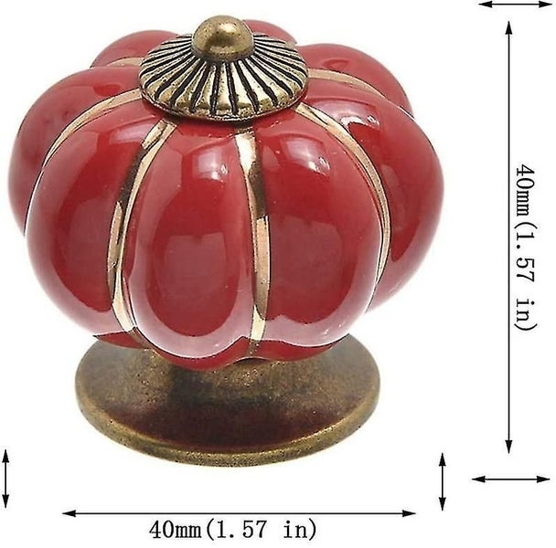 Pumpkin Drawer/door Knobs, Set Of 8, Red Carousel 2