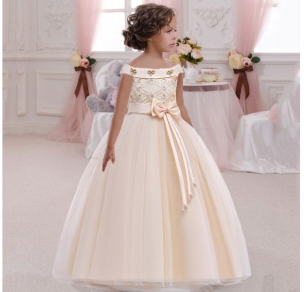 4-5-6-7-8-9-10 11-12-13-14y EXQUISITE Champagne -- dress Carousel 1