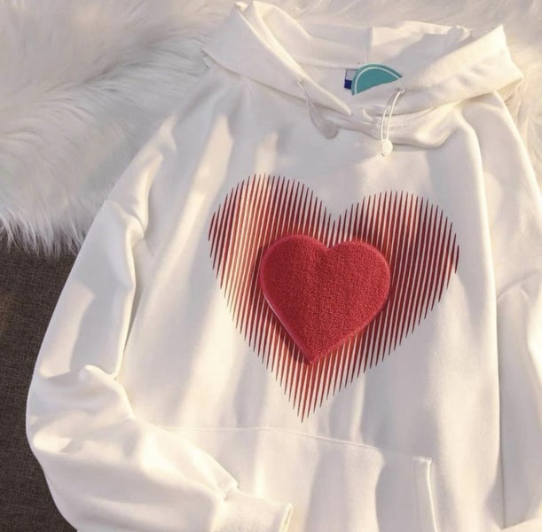 Girls Heart design pattern hoodie brand new size xl Carousel 1