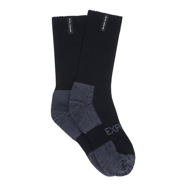 12 X Bonds Explorer Tough Work Crew Socks Black Carousel 1