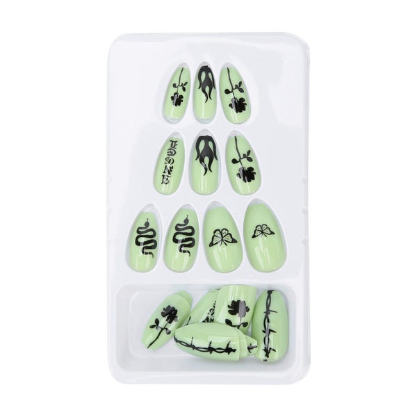 false glossy nails artificial fake nails false color full nails flame false Carousel 2