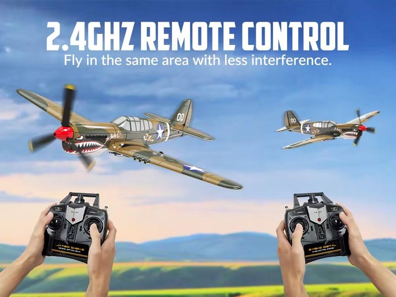 RC Plane - Ready To Fly - WWII P40 Warhawk 400mm With 4Ch Remote and Gyro Carousel 2
