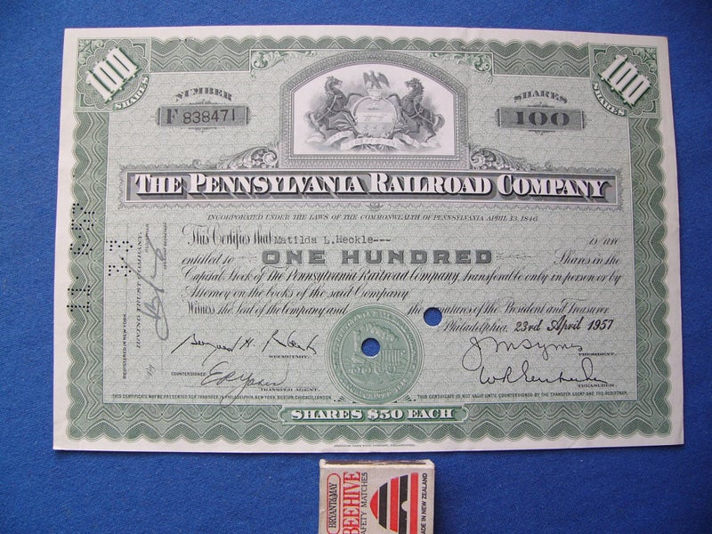 Vintage US railroad stock certificate Carousel 1