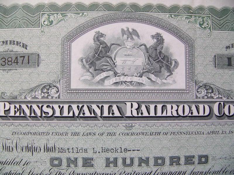 Vintage US railroad stock certificate Carousel 2