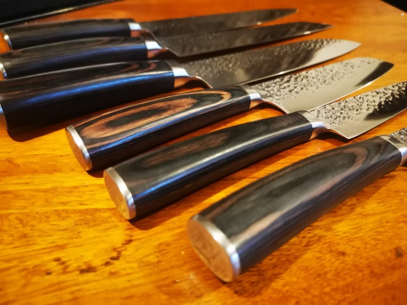 6 Piece Hammer Forged japanese vg10 knife set Carousel 2