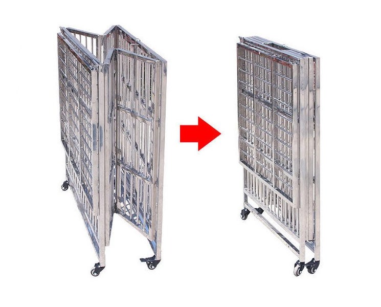 Collapsible Stainless Steel Pet Cage 125CM with Wheels FREE DELIVERY Wellington63617470466563112