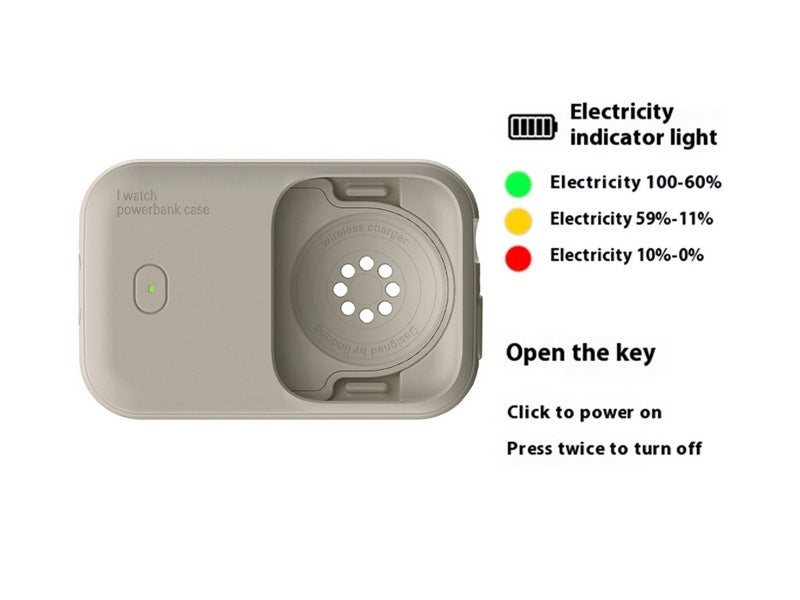 Portable Mini Magnetic Wireless Power Bank For Apple Watch 44/45mm Beige Carousel 6