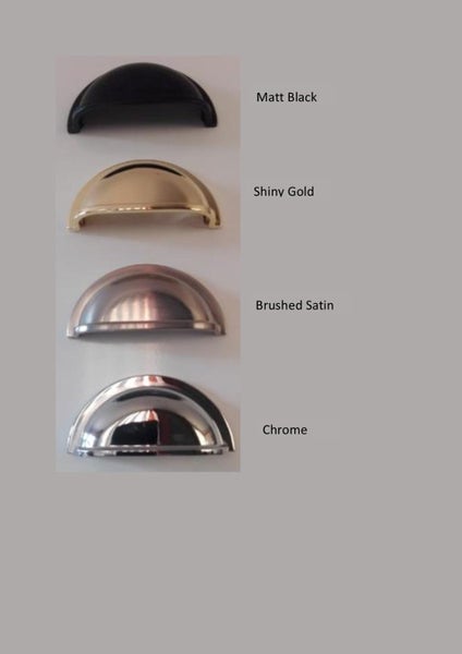 Half Round Shell Cup Pull Handle - Chrome Carousel 3