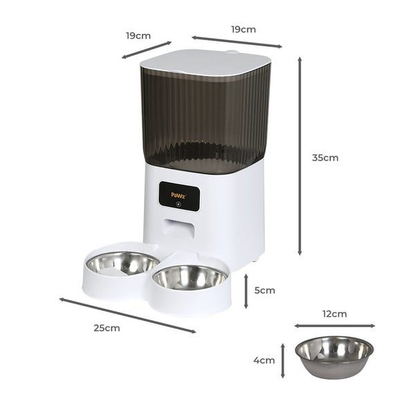 Pawz 5L Automatic Pet Feeder Double Bowl Dog Cat Auto Smart Food Dispenser Timer Carousel 10