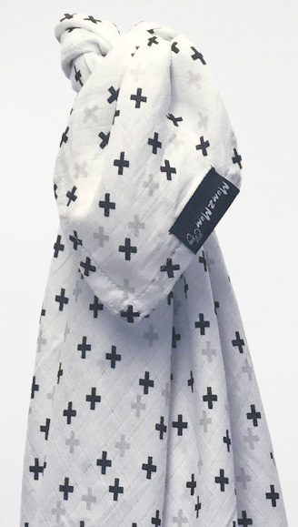 Mum 2 Mum: Cotton Muslin Blankets - Crosses (130x130cm) Carousel 1